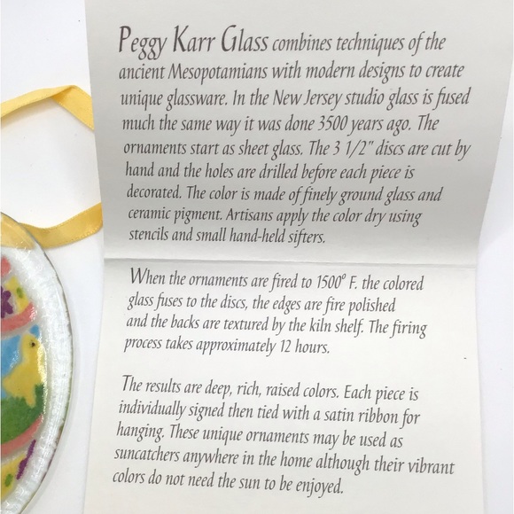 Vintage Peggy Karr Glass Easter Egg /  Spring Ornament - Picture 4 of 4